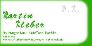 martin kleber business card